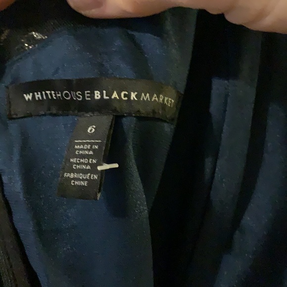 White House Black Market Dress Size 6 blue silver - Picture 7 of 14
